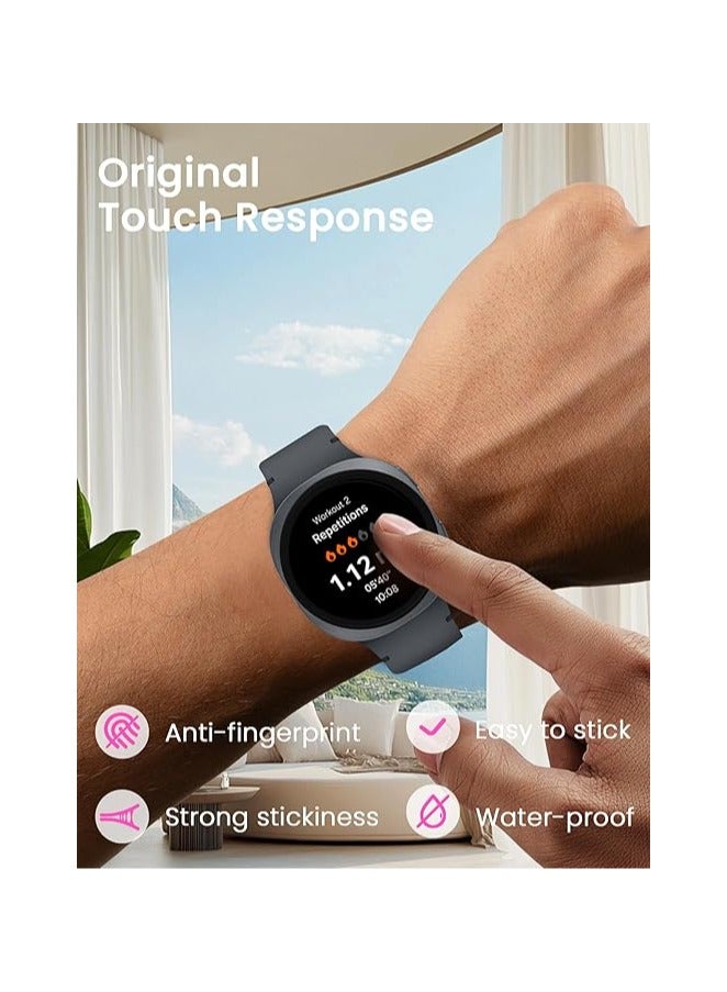 حَبْل تِك حامي شاشة من 3 قطع لساعة Samsung Galaxy Watch 9 / Watch 8 مقاس 44 مم، مع أداة تركيب ذاتية المحاذاة، زجاج مقسى شفاف عالي الدقة، مضاد للخدش وخالي من الفقاعات - Image 3